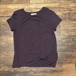 Madewell Dark Purple Short Sleeve Knot Tee